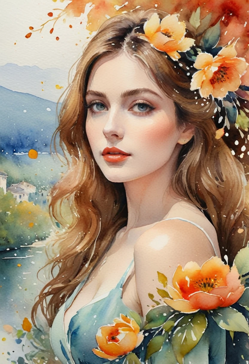 ((Masterpieces with up to 16K resolution):1.6), ((Intricate details):1.4), ((Very crazy details):1.4),((Highest quality):1.3),((Soft-colored 4K high-definition digital art):1.3). | (((watercolor:1.5))), ((watercolor painting):1.4), ((Paintings of Women by Agnes Cecil):1.3), ((Flowers):1.4), ((Bright design):1.3), ((Autumn Light):1.1), Gouache with Intricate detailss, pastel colour, Drops of ink, Fine brushwork has been improved, Careful brushwork creates a sense of atmosphere, Utilize delicate yet powerful brushwork techniques, Create an enchanting atmosphere. Very fine gouache, ((Unmatched clarity and clarity):1.1), ((Radiosity rendered in astonishing 32K resolution):1.3), All in sharp focus.