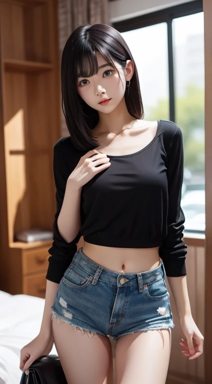 (High-definition images, atmospheric perspective, 8K, Super detailed, Accurate, highest quality, angle from below), (woman, mini skirt, droopy eyes, realistic skin), (Caution to the vagina ), thin legs, thin body