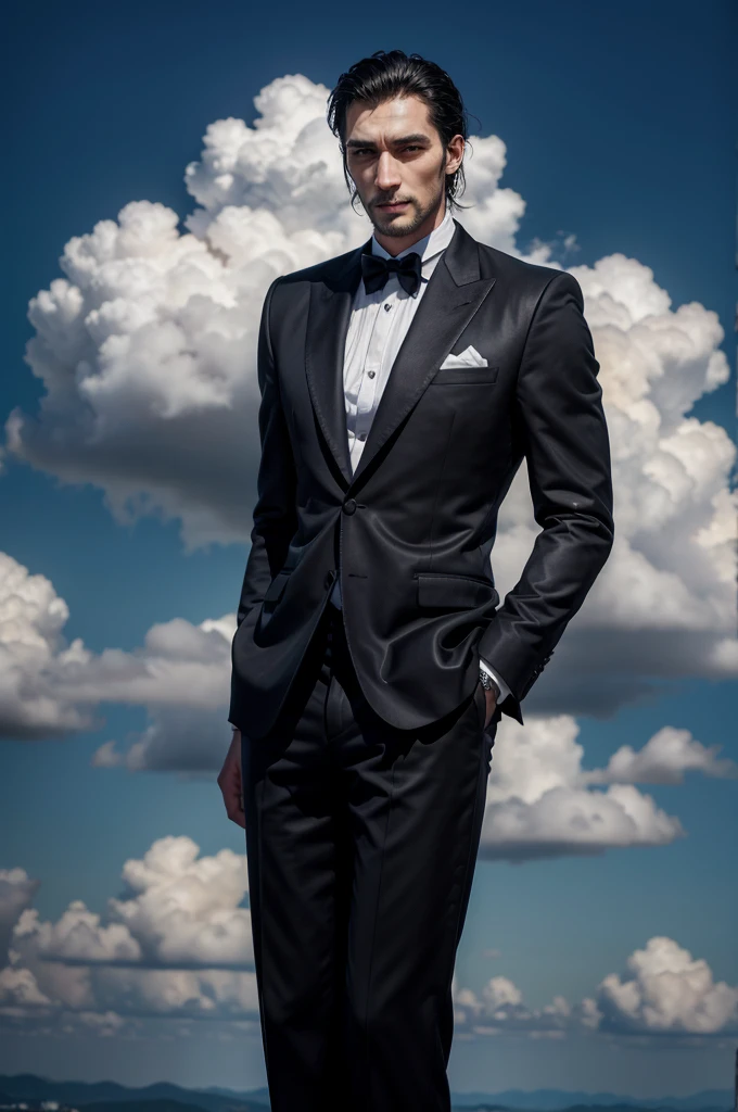 A man in the clouds,with a lot of money on your side,with tall, handsome dark features
