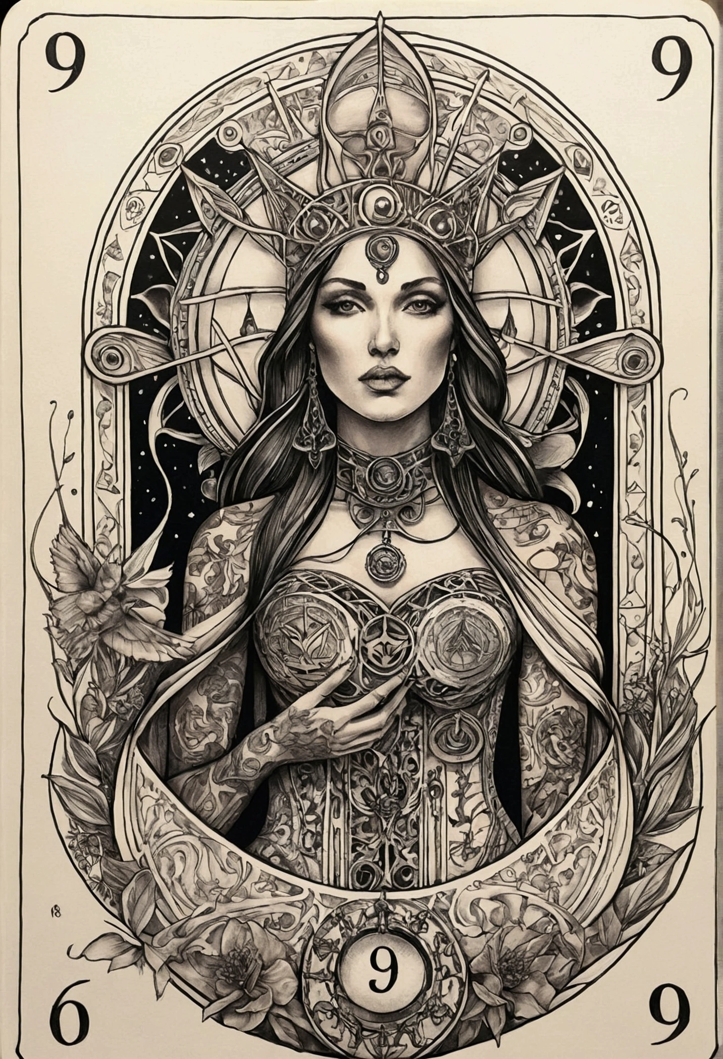 tattoo numerologia 999 sketch tarot