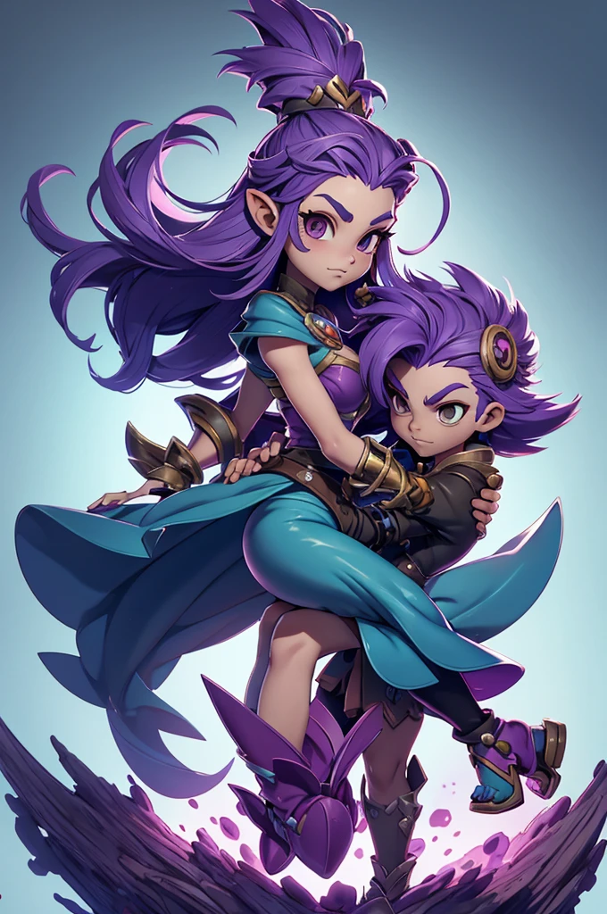 arvore estilo rayman legends, character estilo art rayman legends, girl and boy, corpo inteiro, ESTILO VIKING, acessórios gigantes,giant monster, big breats,Little bunny, (shorts)