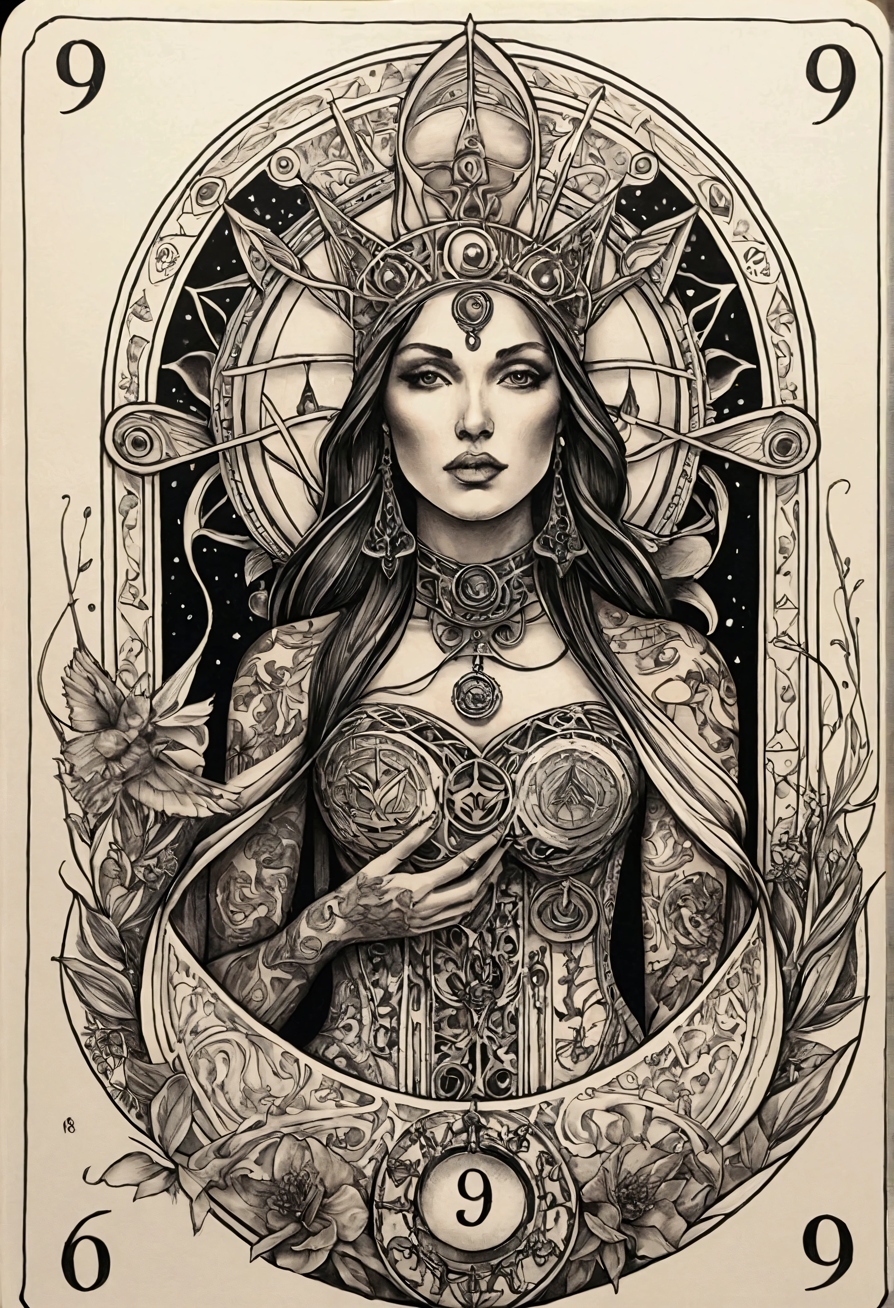 tattoo numerologia 999 sketch tarot
