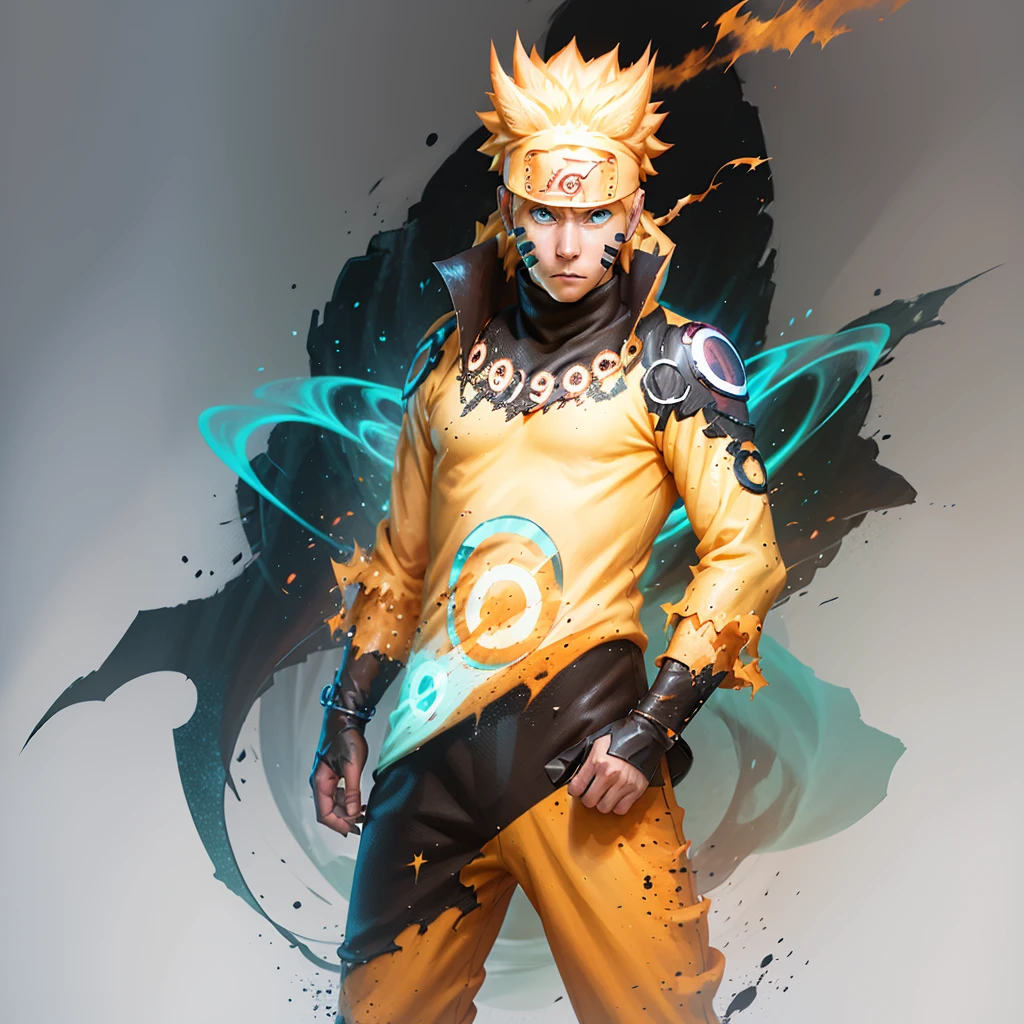 Naruto Uzumaki, like a specter of the past, emerges in haunting glory. His iconic orange jumpsuit now faded, tattered, and ethereal, draped over a translucent figure reminiscent of a ghostly apparition. The mysterious image, whether a painting or a digital artwork, captures every intricate detail of his ghostly form, from wisps of golden hair to the shimmering chakra emanating from his hands. This masterfully crafted depiction of Naruto as a phantom conveys a sense of both presence and absence, inviting viewers to contemplate the transience of heroism.