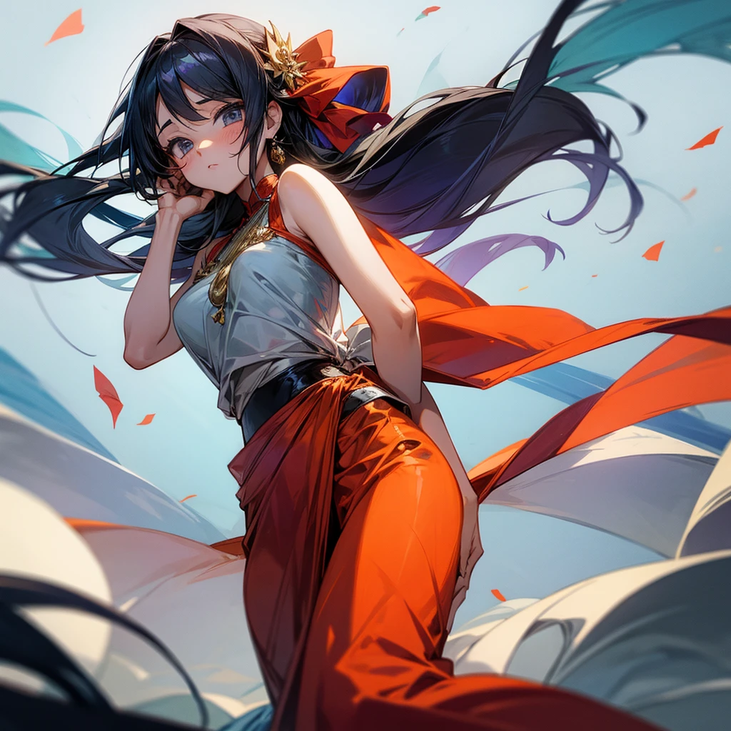 Anime girl on saree