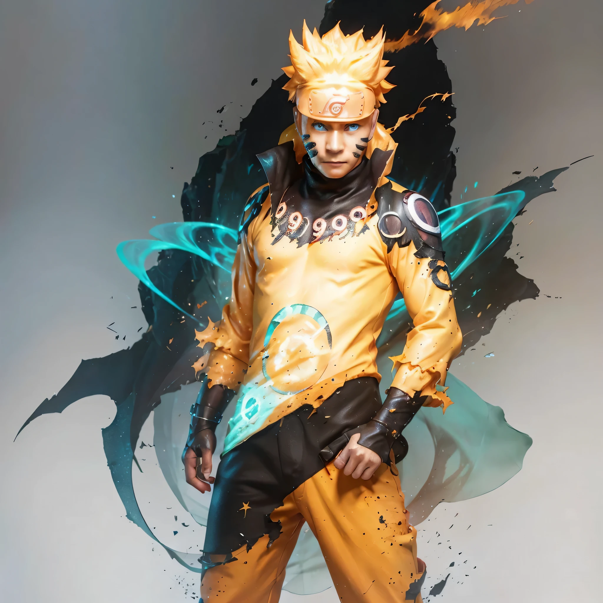 Naruto Uzumaki, like a specter of the past, emerges in haunting glory. His iconic orange jumpsuit now faded, tattered, and ethereal, draped over a translucent figure reminiscent of a ghostly apparition. The mysterious image, whether a painting or a digital artwork, captures every intricate detail of his ghostly form, from wisps of golden hair to the shimmering chakra emanating from his hands. This masterfully crafted depiction of Naruto as a phantom conveys a sense of both presence and absence, inviting viewers to contemplate the transience of heroism.