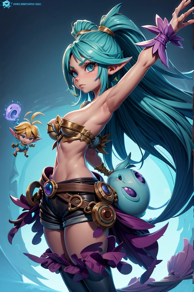 arvore estilo rayman legends, character estilo art rayman legends, girl and boy, corpo inteiro, ESTILO VIKING, acessórios gigantes,giant monster, big breats,Little bunny, (shorts),big breast, , sensuality,NAKED