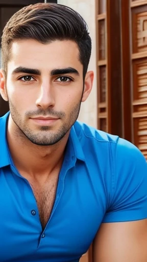 A handsome Israeli man focus on the face