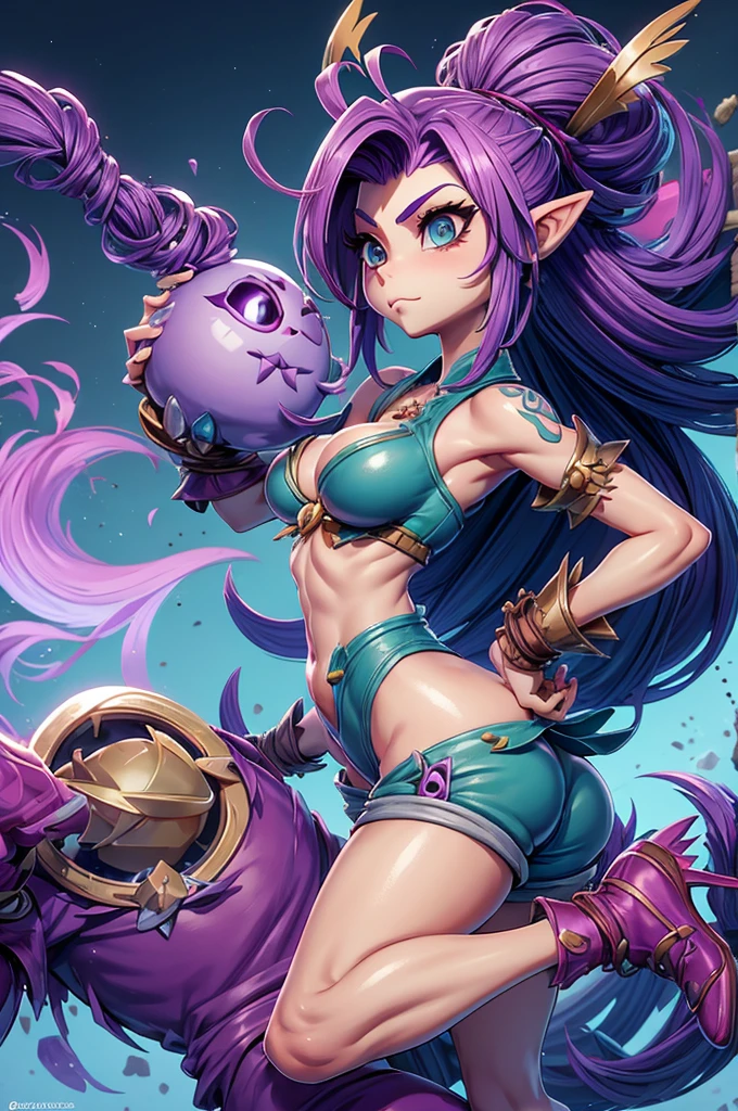 arvore estilo rayman legends, character estilo art rayman legends, girl and boy, corpo inteiro, ESTILO VIKING, acessórios gigantes,giant monster, big breats,Little bunny, (shorts),big breast, , sensuality, FANTASY
