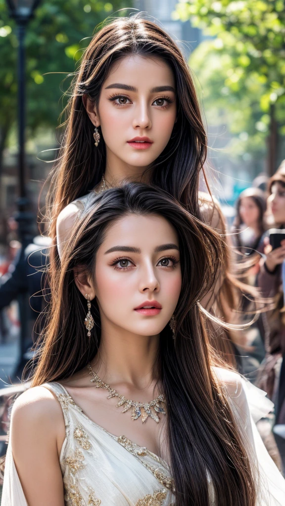 Score_9,score8_up,(majestic:1.5), (hyper realistic:1.5), (uhd:1.5), (best quality,highres,masterpiece:1.2),ultra-detailed,(realistic,photorealistic,photo-realistic:1.37),18-year-old Roma girl's portrait, exotic and exquisite beauty, oil painting, detailed facial features, deep eyes, luscious lips, long eyelashes, porcelain-like complexion, flowing dark hair, delicate features, vibrant colors, intricate jewelry, traditional dress, graceful posture, capturing the essence of Roma culture, natural lighting, mesmerizing gaze, enchanting atmosphere.
