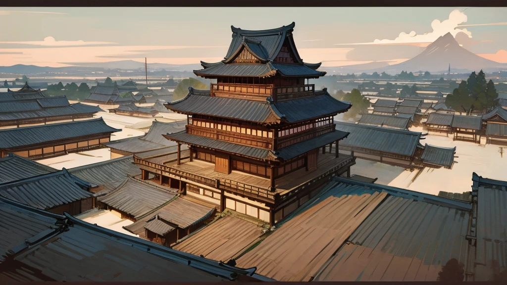 Edo Period,Beautifully detailed backgrounds,castle town