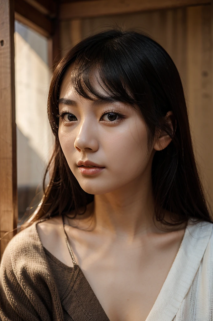 young chinese woman , beautiful face shot