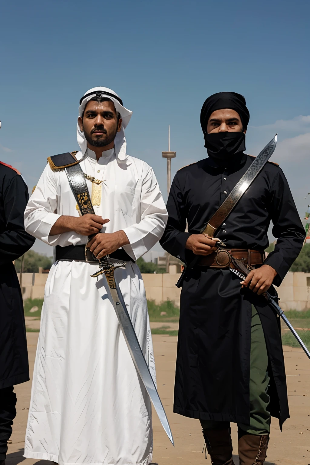 Muslim army with swords