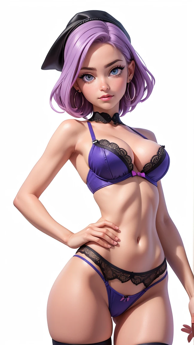 1girl, solo, breasts, blush, short hair, bangs, cleavage, medium breasts, closed mouth, collarbone, upper body, purple hair, nose blush, crossed arms, spiked hair, genderswap, covering, genderswap (mtf), covering breasts, tiles, retro artstyle, tile wall