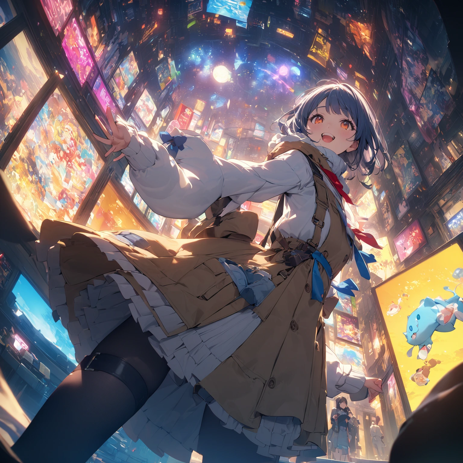 (Panorama, center, masterpiece, Highest quality: 1.2), (8k, RAW Photos, Highest quality), ((masterpiece:1.2)), Genuineistic, Ultra-high resolution, High Contrast, Photon Mapping, Bright colors, Genuine, Very detailedな, Very detailed, RAW Photos, Genuine, Official Art, RAW Photos, Professional Lighting, Light, Professional Writing, twiceLight, Vivid atmosphere, High-definition CG, ユニティ8k), 中央の一peopleの少女teeth、With a white kitten、穏やかな表情で周囲のpeople々々Please be kind、その手teeth星空に向かって広がり、It symbolizes the expansion of the mind..。周囲のpeople々々Also、We treat each other with kindness and gratitude.、The overall atmosphere is warm。この絵画teeth、Day常生活の中で他者への思いやりと心の広がりを感じながら、people々It depicts how people should behave politely and calmly..。背景にteeth広がる宇宙と星空があり、people々under which they live in kindness and harmony.。Day常の丁寧な行動が描かれた左側のシーンteeth、Day々people生における優しさと礼儀正しさの重要性を示しています。Background space and stars々teeth、Day常の小さな行動が宇宙の壮大さと繋がっていることを強調し、I feel a sense of abundance and peace of mind.。この絵画teeth、With kindness and an open mind、自分自身と周囲のpeople々々に調和と平和をもたらす一Dayを表現しています。
