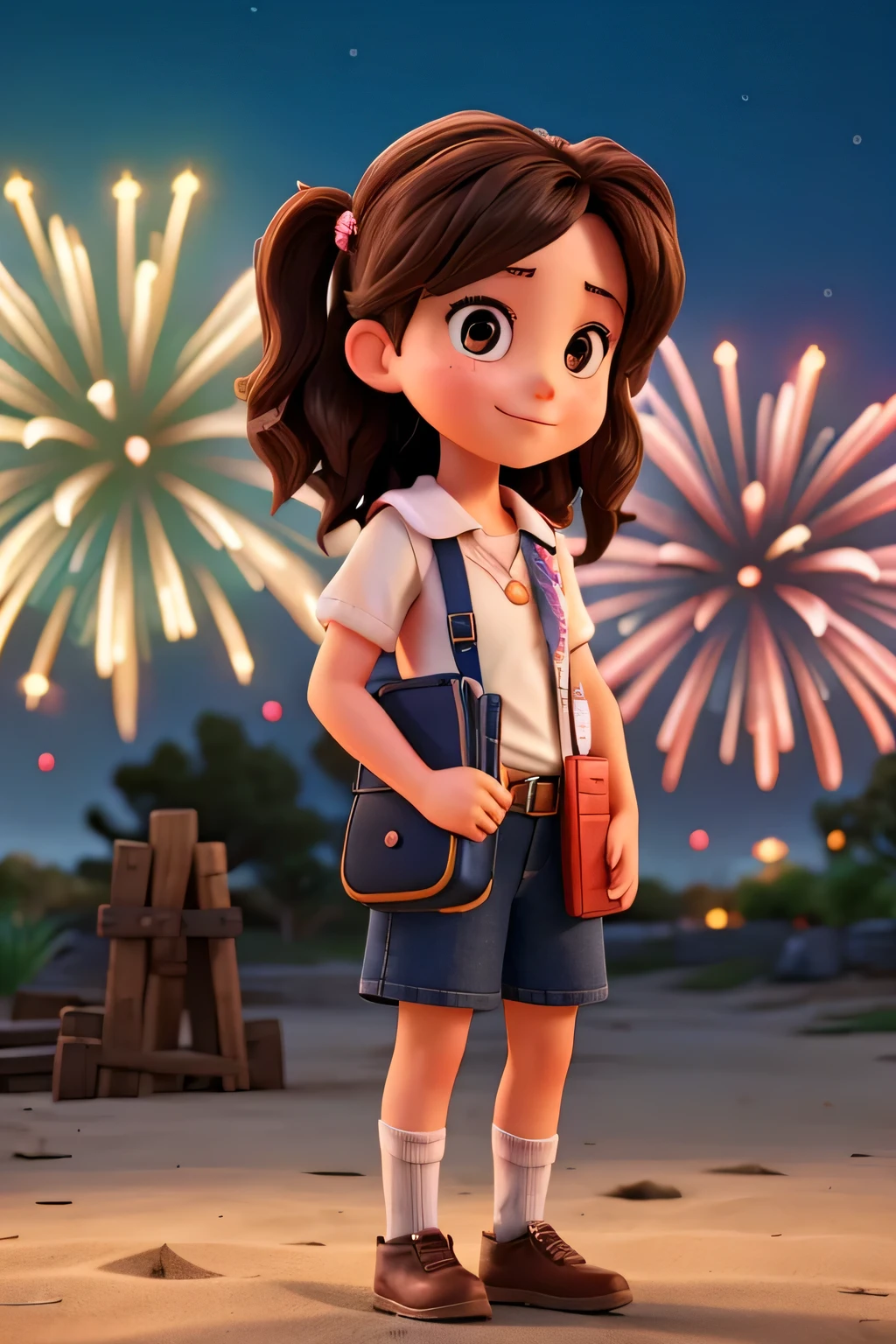 Girl playing hand-held fireworks