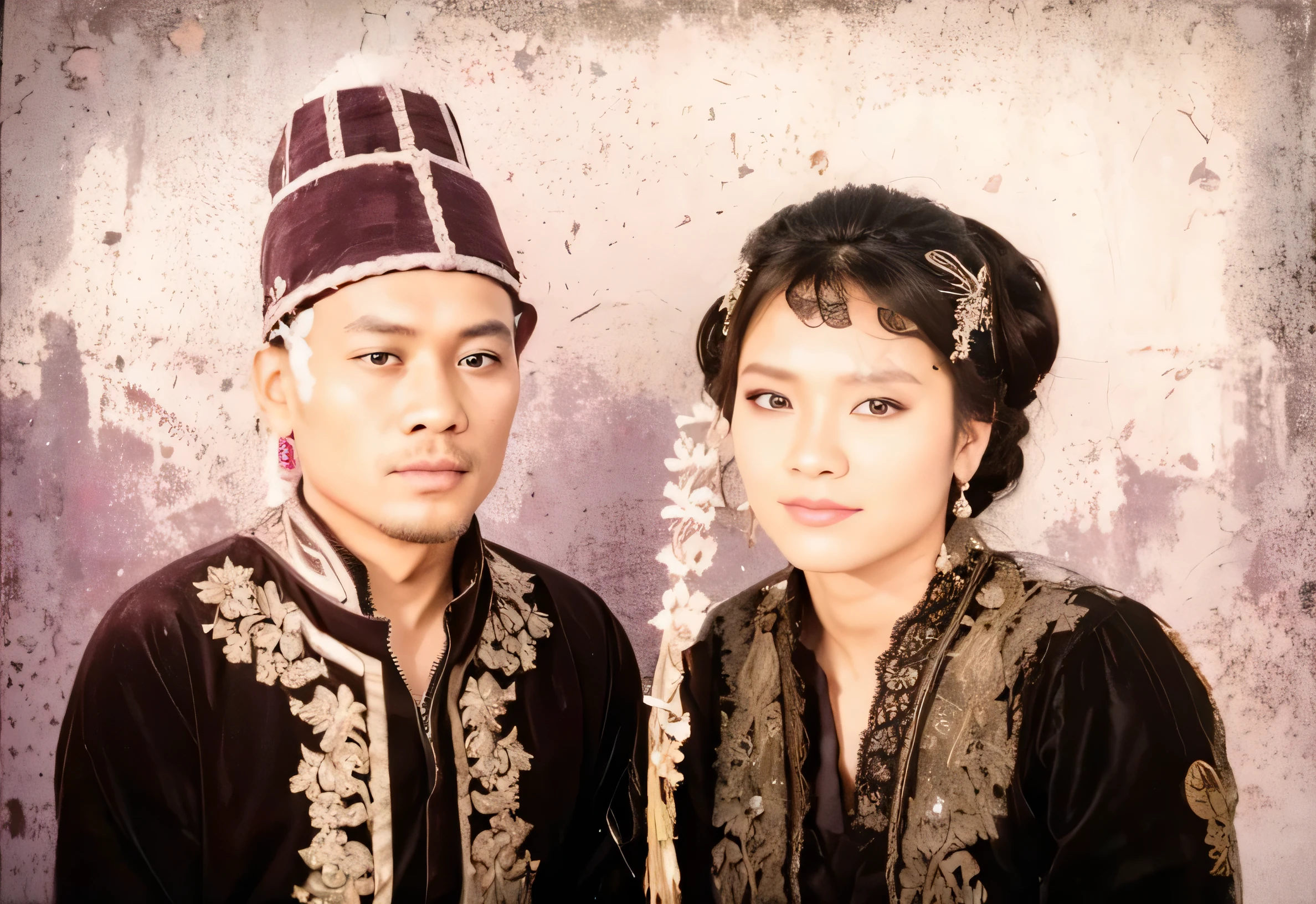 Hyper realistic two newlyweds from Indonesia