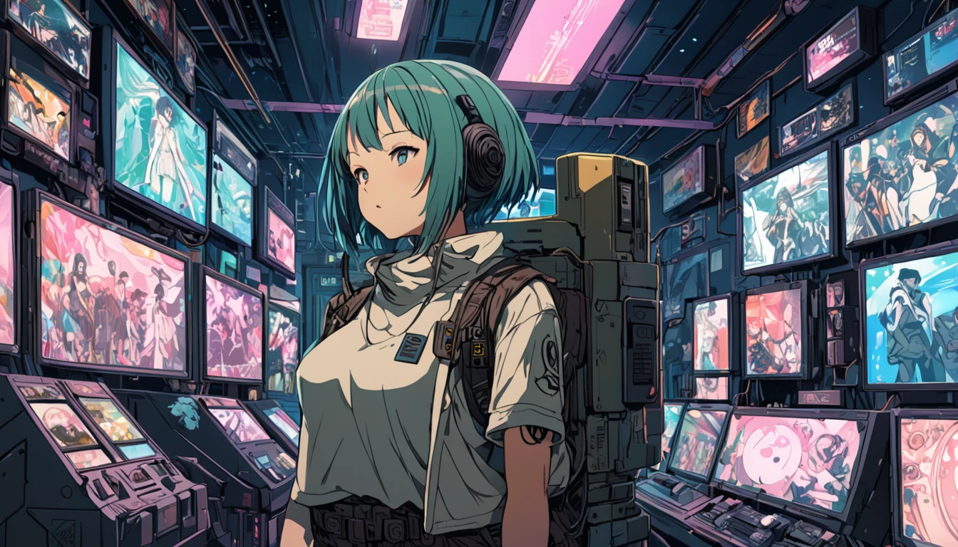 ((anime: 1.4, figure)), (masterpiece, Highest quality, Highest quality), (Very detailed, The absolute solution), ((16K, High resolution)) (Cyberpunk game world), ( anime: 1.4, figure)), (masterpiece, Highest quality, Highest quality), (Very detailed, The absolute solution). and {Lofi Art, Laurie Griesley's style, Makoto Shinkai&#39;s Style, anime Aesthetic}, break {(Produces images with over 40 million pixels of information and cinematic detail。Hot with Sony&#39;s slur).}