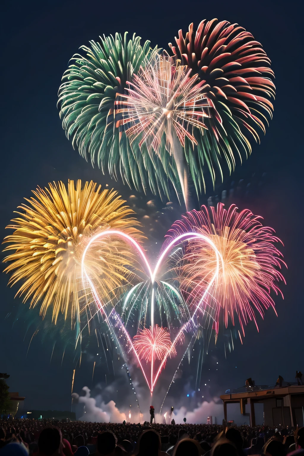 Heart shaped fireworks
