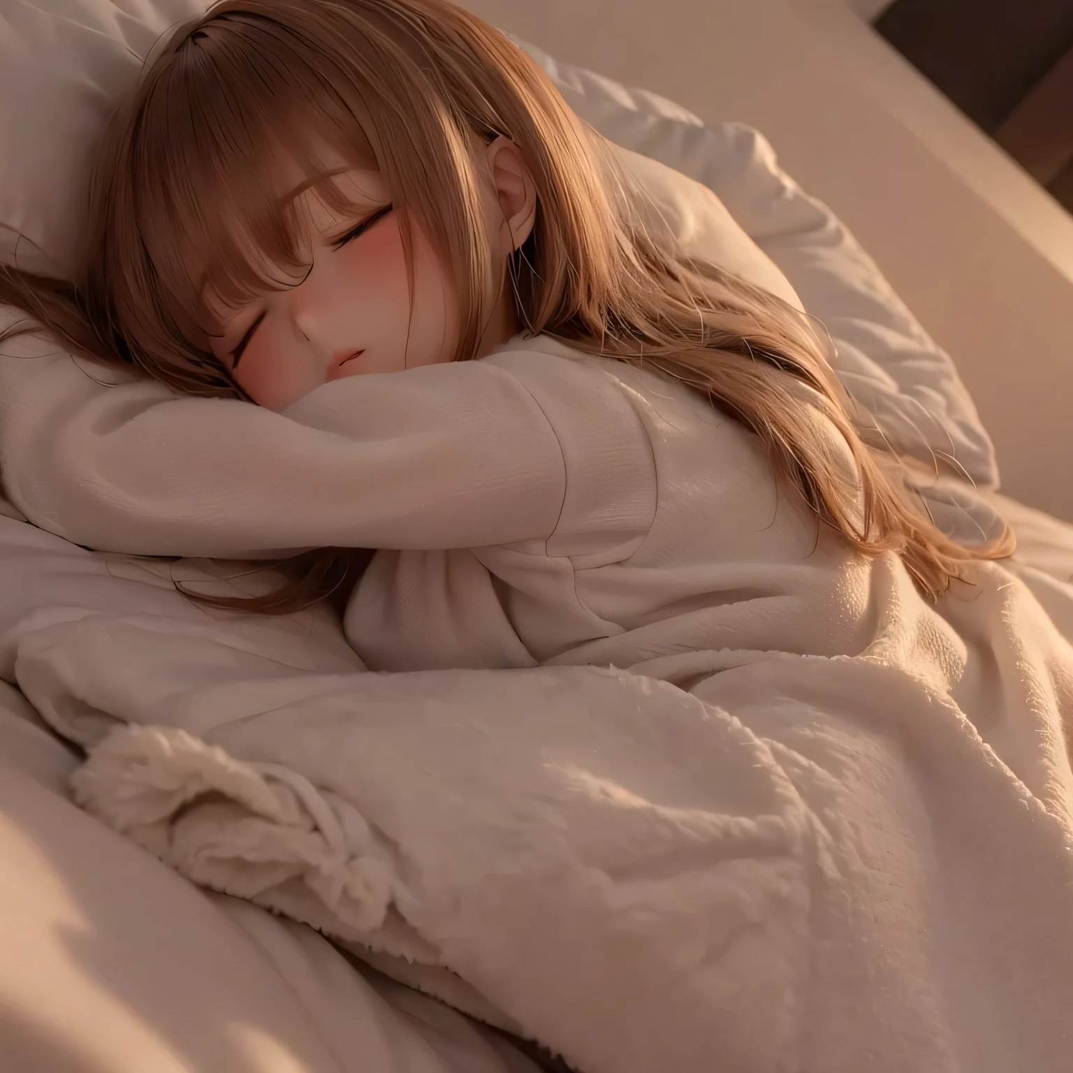 Ermine Girl(((((Sleeping in bed))))pajamas
, 、Sleep on your back
