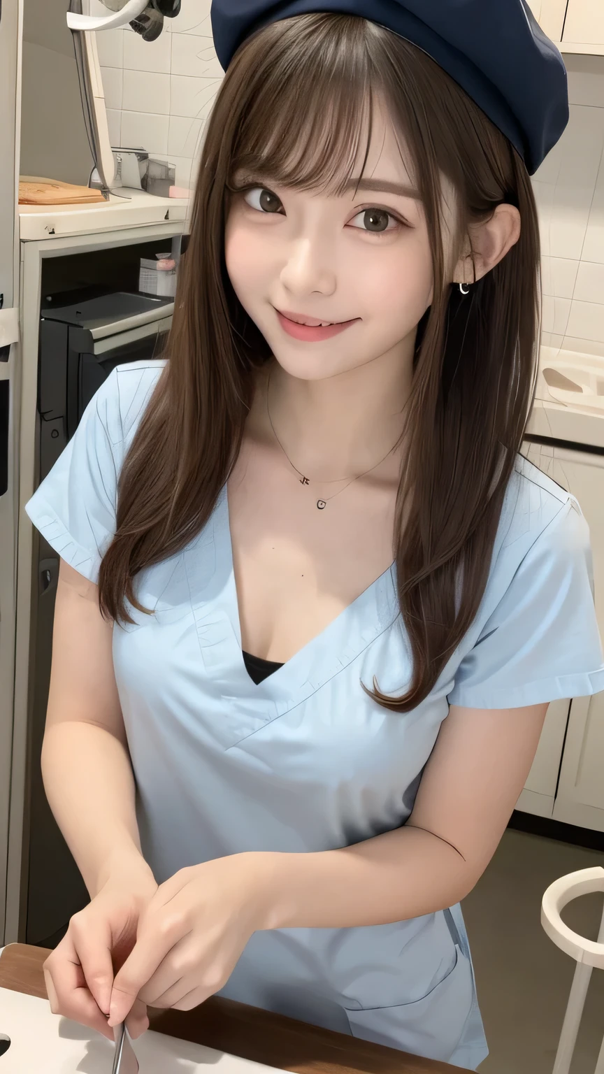 Best picture quality (8k, high resolution, Masterpiece: 1.2), super detailed, 215 Short Hair,Three braids long hair, 26-year-old woman,
Extraordinary beautiful girl、Cute and beautiful face details、(Facing the children_v1:0.008)、
score_9, score_8_upper, score_7_upper,
Preparation situation in the operating room: Organize surgical instruments、confirm。
clothing: Surgical gown and cap、Wearing a mask。
Pause: Arranging utensils on a tray。
Camera angle: Aerial shot from above。
,Active Pause ,
Beside her、The thunder danced。
Focus on the waist above
, random cute pose ,big eyes ,Puffy eyes , Heart Pupil, blush , huge shy smile , salute
