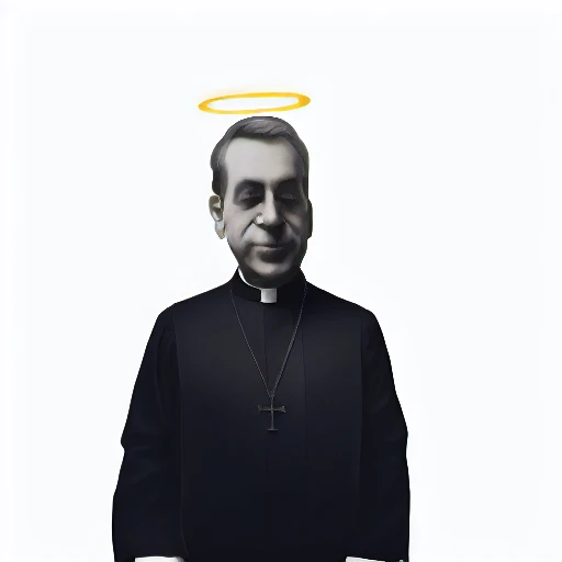 priest in cassock and looking down