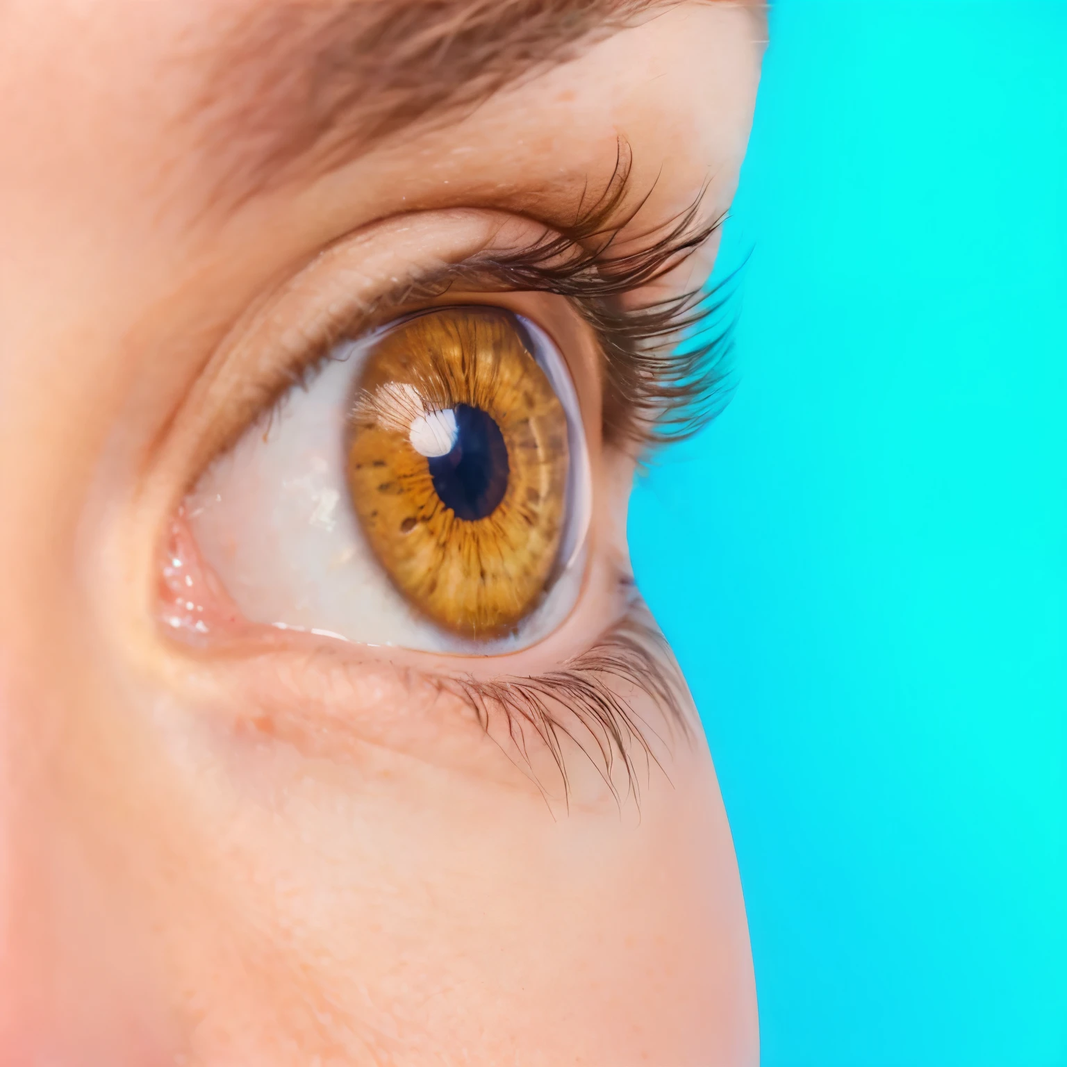 girl face, closeup face photo, photo of eyes, closeup eyes, perfect eyes, beautiful eyes, wide opened eyes, super cute, macro closeup photo, 20f aperture, ultra sharp aperture, closed aperture, blue flat background, art lighting, 8k render, skin, detailed pure eyes, clean face retouch
