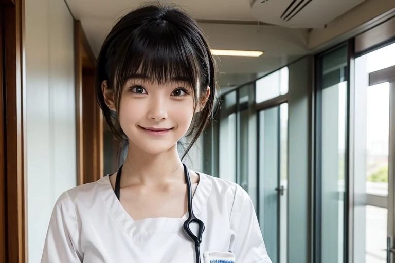 Top quality 20 year old Japanese nursing student 1 girl Black hair Short hair Smiling Quiet