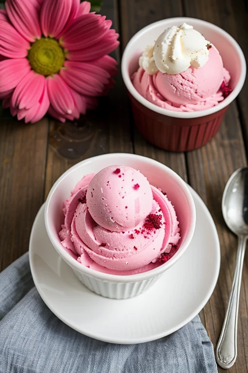 A combination of roselle and ice cream with roselle added.
