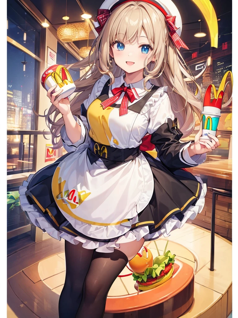 ((((Masterpiece 3.0、Highest quality、Smile 3.0、Wear a McDonald&#39;s uniform 4.0、blouse、Look at me over the McDonald's counter、Work as a McDonald&#39;s employee、Brown Skin、Pink Hair 3.0、Dynamic Pose 1.5、Big ample breasts、Brown Skin color、Pink Hair、Sweat、smile、)))((()))、long body、(((((、Long legs))))),((((Dark Skin)))),((Sunburn)),Human whole body、(((Shyness)))、Realistic skin types、Anime Girls、詳細なDigital anime art、Highly detailed work of art、Surreal 、Ilya Kuvshinov、Smooth anime CG art、Ultra-realistic women、ig model、ArtJam、Photorealistic Anime Girl Rendering、Digital anime art