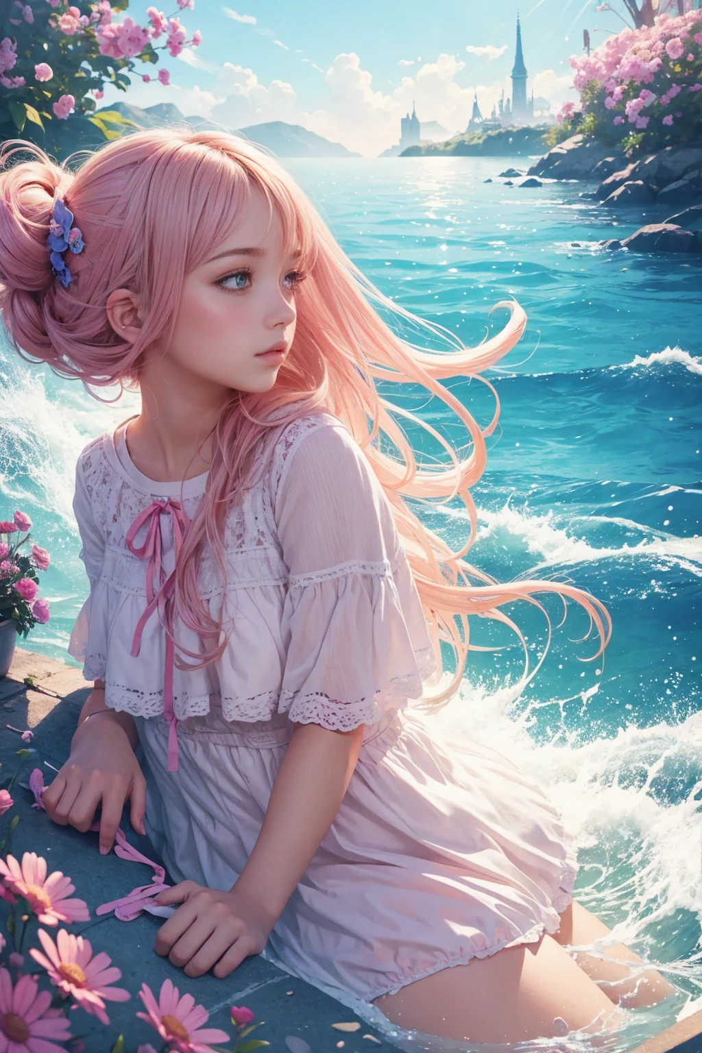 Inspiring_mindart, girly illustration, head splash of artistic idea