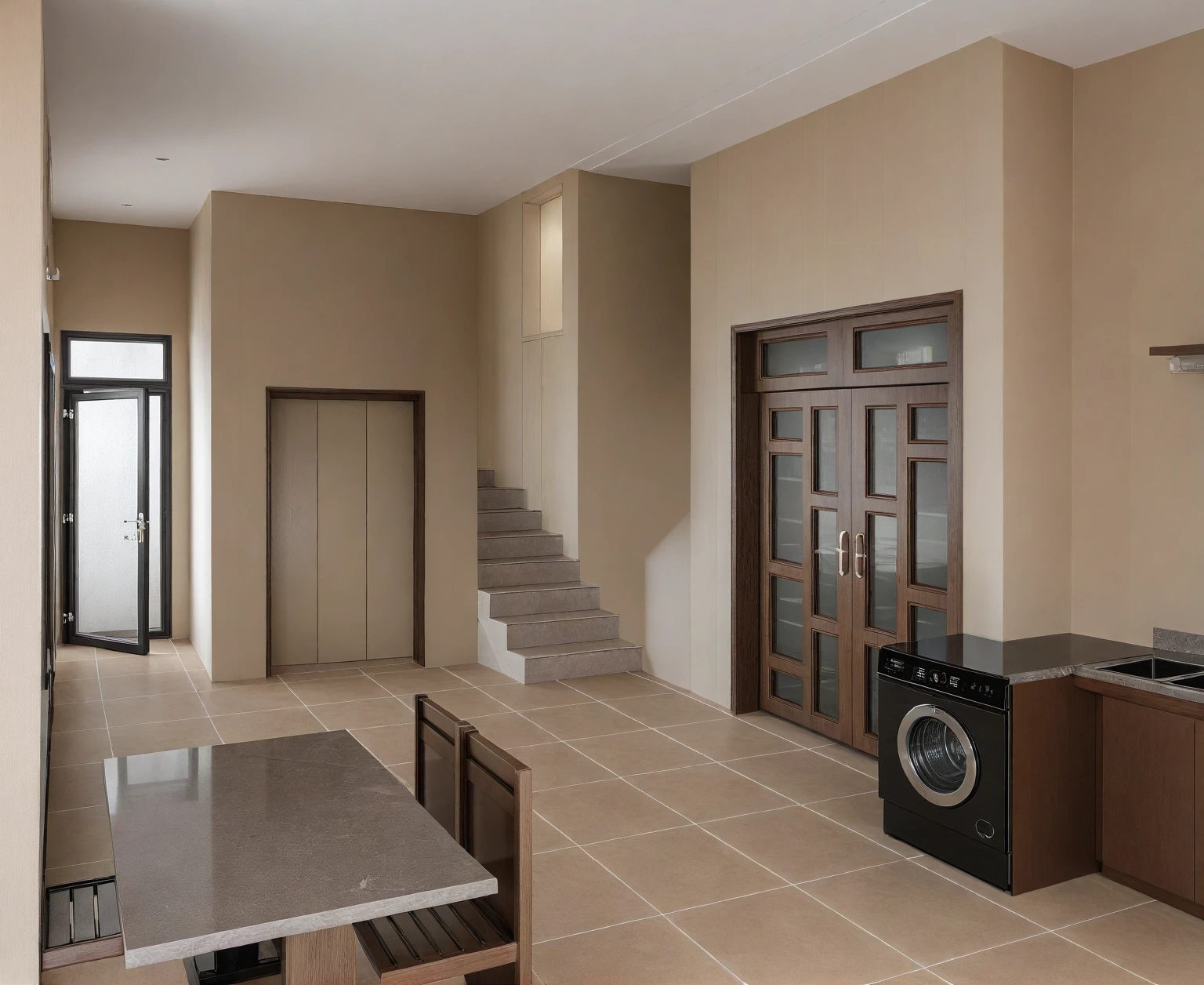 Raw photo,Masterpiece, high quality, best quality, authentic, super detail,
indoors, interior ,aiaigroup, ,kitchen room, kitchen cabinet, modern style, daylight