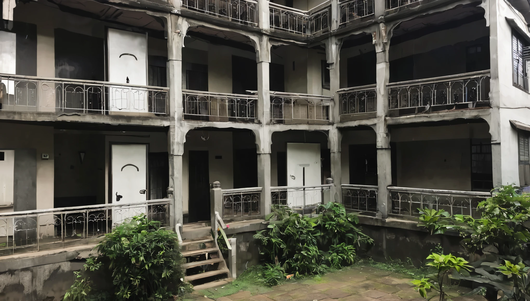 Apartment、2-story building、6 rooms、Spooky、