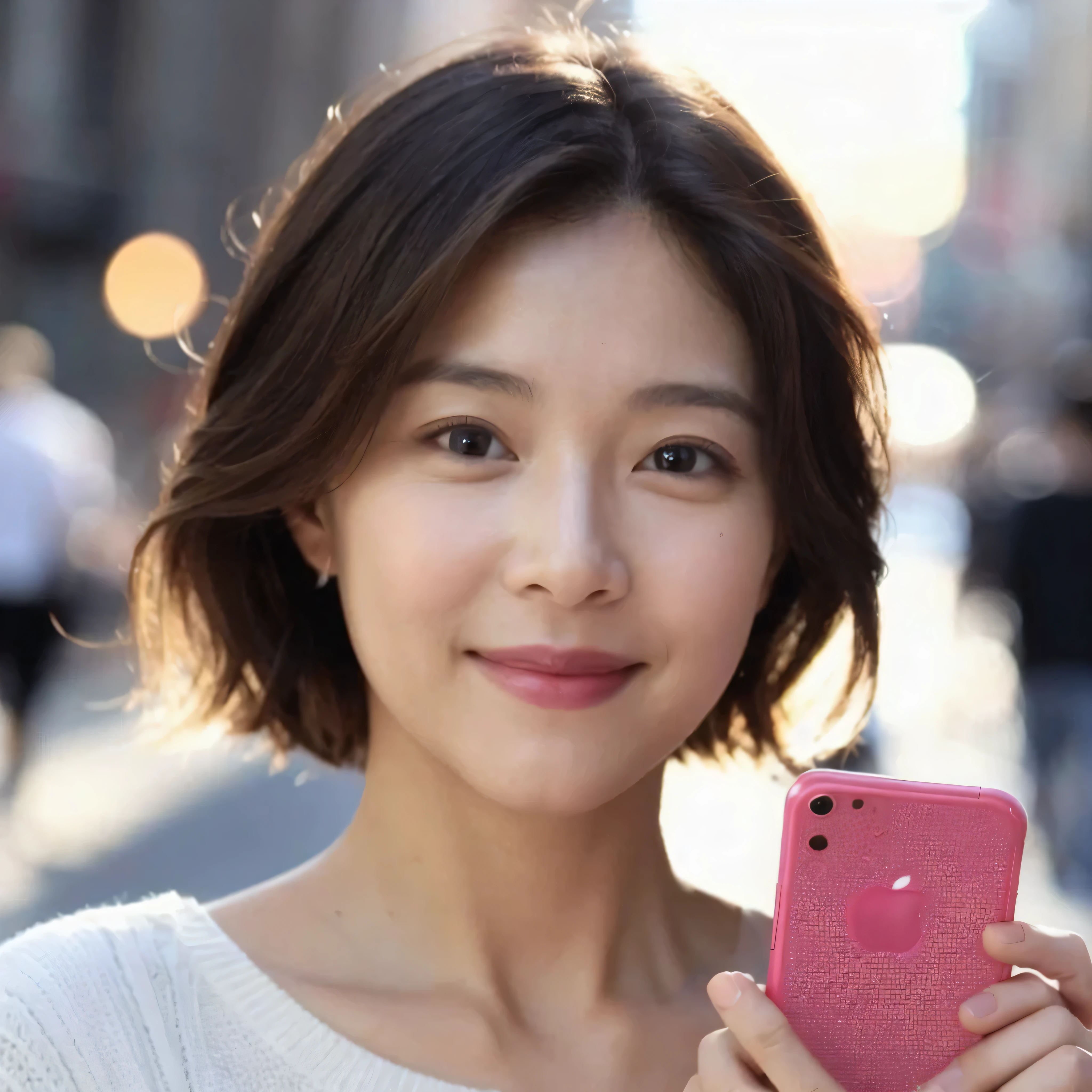 looking at cell phone
