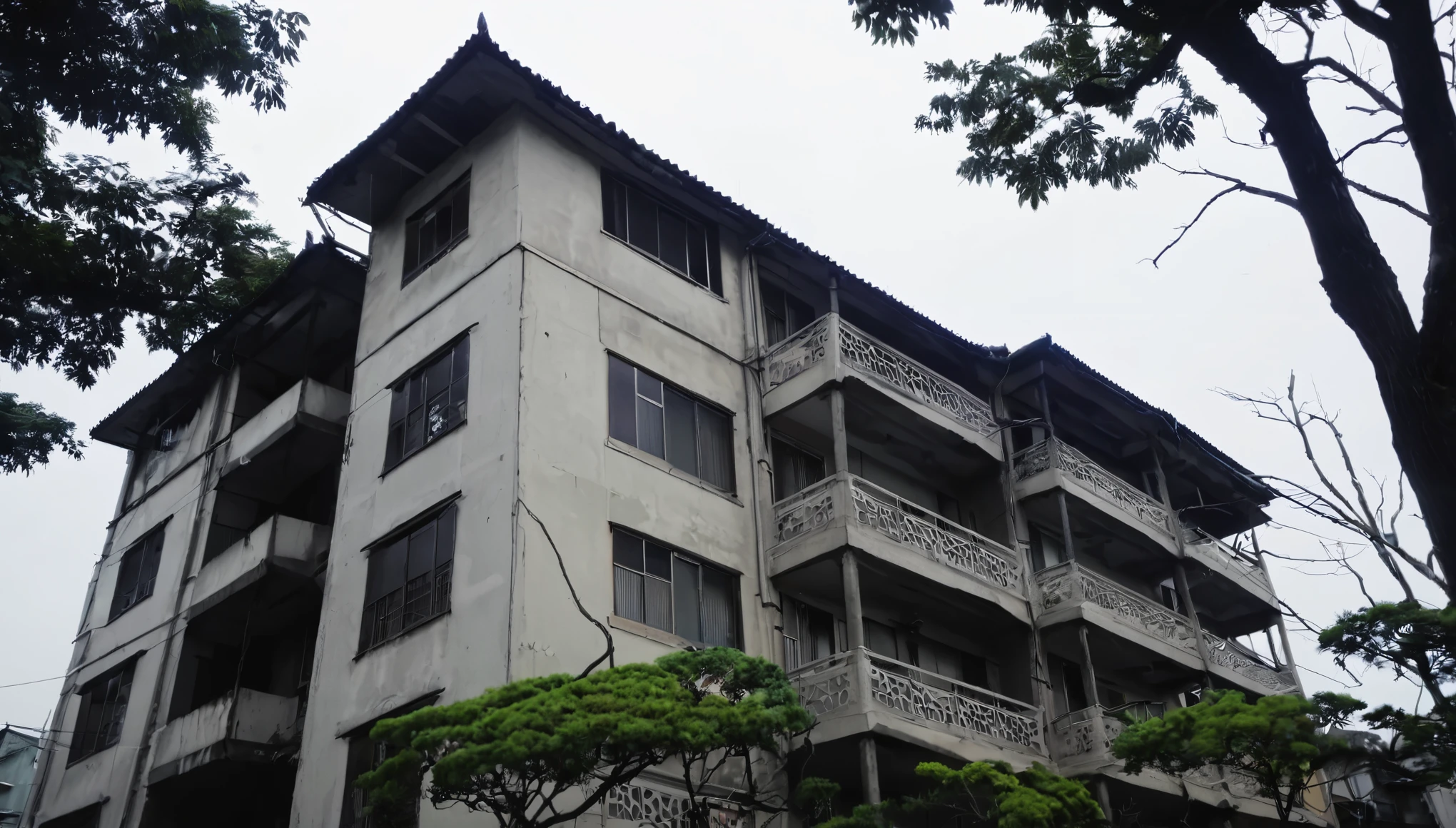 Apartment、2-story building、Spooky、