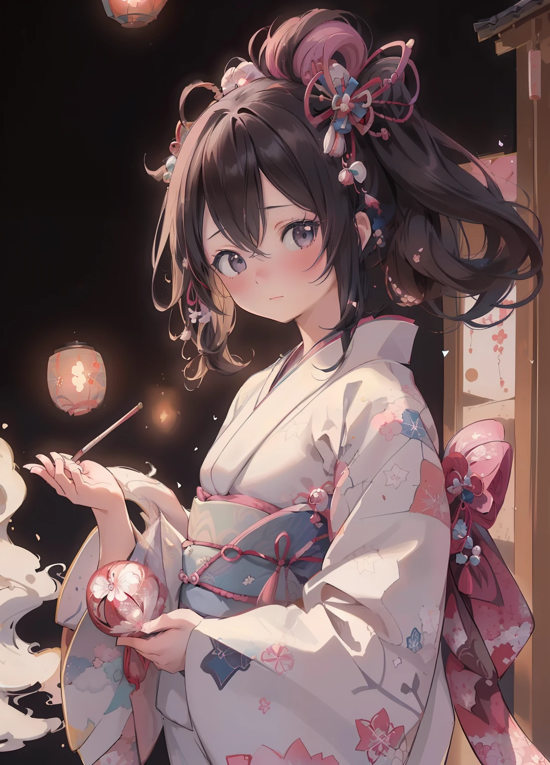 (masterpiece、Highest quality、Highest quality、Official Art、Beautiful and beautiful:1.2)、(One girl:1.3)Hatsune Miku、Twin tails,Beautiful breasts, Katsushika Hokusai, (Masseter muscle area、Highest quality、ukiyoe style、Mysterious、Beautiful and aesthetic、Official Art、Sharaku:1.2)、(One Girl:1.3)、(Fractal Art:1.3)、Cowboy Shot、White and beautiful skin、(Beautiful black hair、kimono:1.2)、With traditional Japanese performing arts as a backdrop、Very colorful、(Swirl pattern、Japanese Style:1.2)、