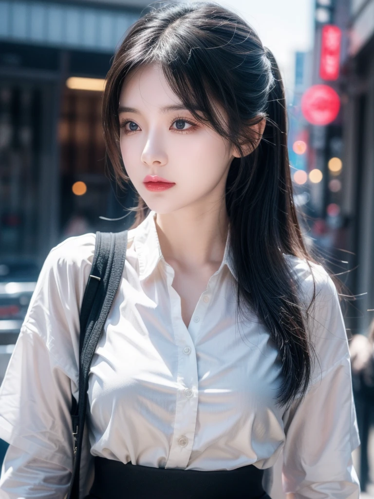 (((realistic photography))),, portrait, (afraid face:1.3),, beautiful girl, looking at viewer, , (school uniform:1.2), shirt buttoned and trousers, , (busty cleavage:1),, in the japan street, (environment details:1.3),, (RAW Photo, cg unity, photography, ultra realistic details, sharp focus, detailed skin,4k, high-res, masterpiece, best quality, realistic, vibrant:1.2),, (8k,4k, UHD, high resolution, professional, cinematic, movie, dramatic),, (anamorphic depth of field blur background), detailed background,