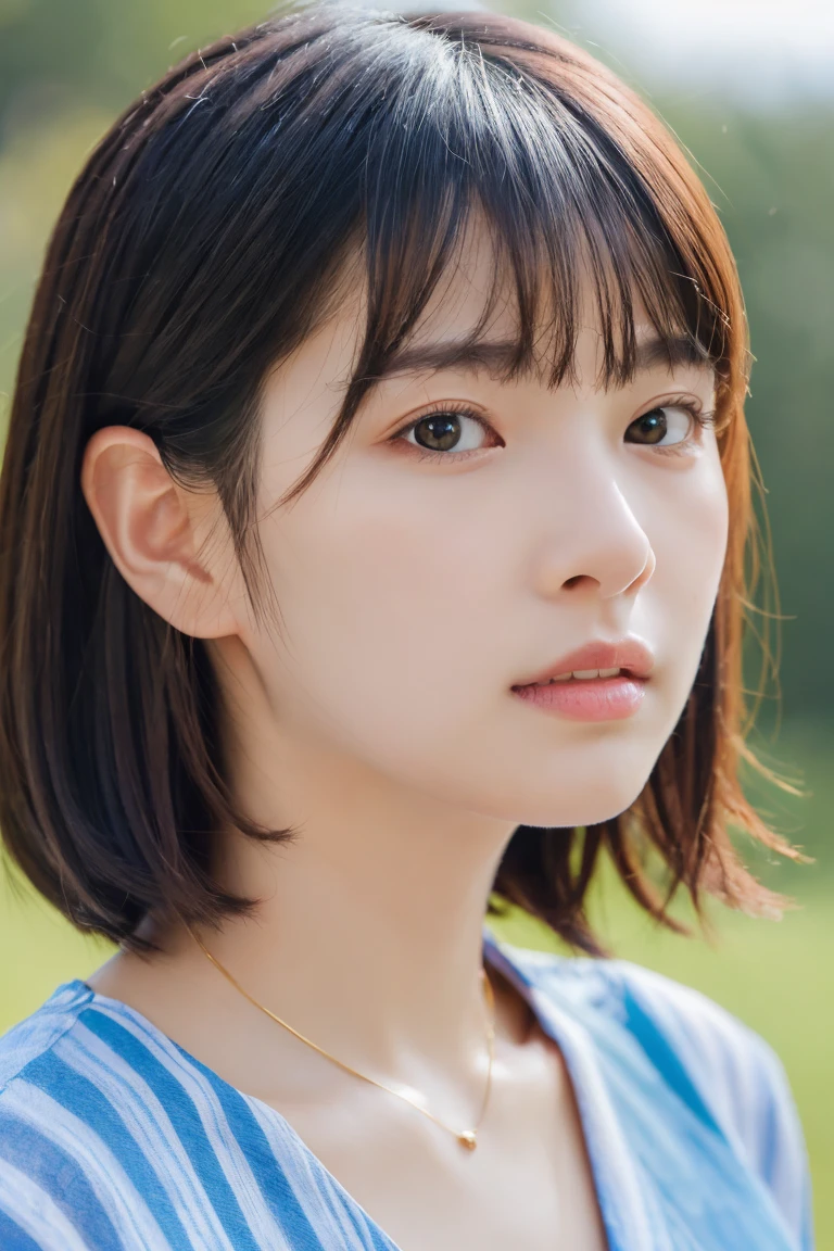 , Long winded [Blue-black:.3] hair,View your viewers, (masterpiece:1.3), (8k, Realistic, RAW Photos, Highest quality: 1.4), Japanese, (One girl), Beautiful Face, (Realistic Face), (black hair, short hair:1.3), beautiful hairstyle, Realistic eyes, Beautiful attention to detail, (Realistic Skin), Beautiful Skin, Charm, Ultra-high resolution, Ultra-realistic, Very detailed, Golden Ratio,
