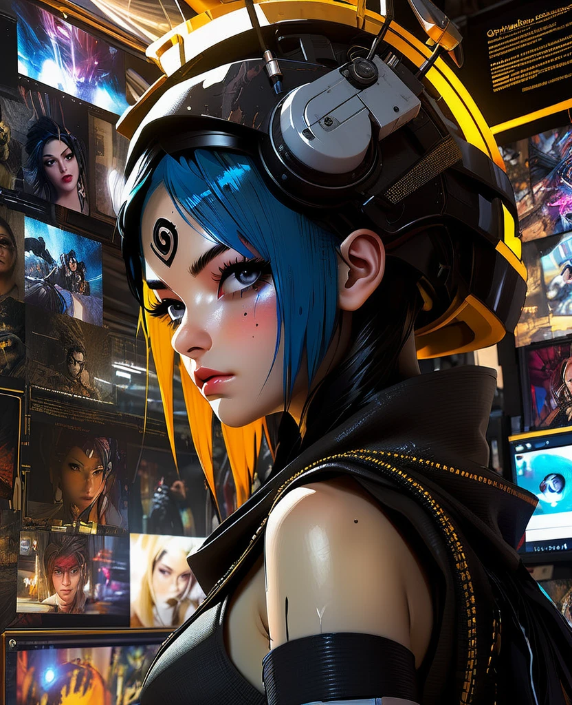 atmosphere oleosa sombria Artwork By Jesper Ejsing Looking into the mirror of truth Detailed Cyber punk touro art girl sexy DBZ Vampira Naruto fênix Carne Griffiths Michael Garmash, seb McKinnon, masterpiece", Gold Black withe latex art, in 4D lighting, 8k concept art; ; trending on artstation; deep color; ink drawing; In Futuristic Ultra Detailed , fear Background, Highly Detailed, in buraco negro Scale Like Skin, Daz 3d, Unity, Unreal Engine 5