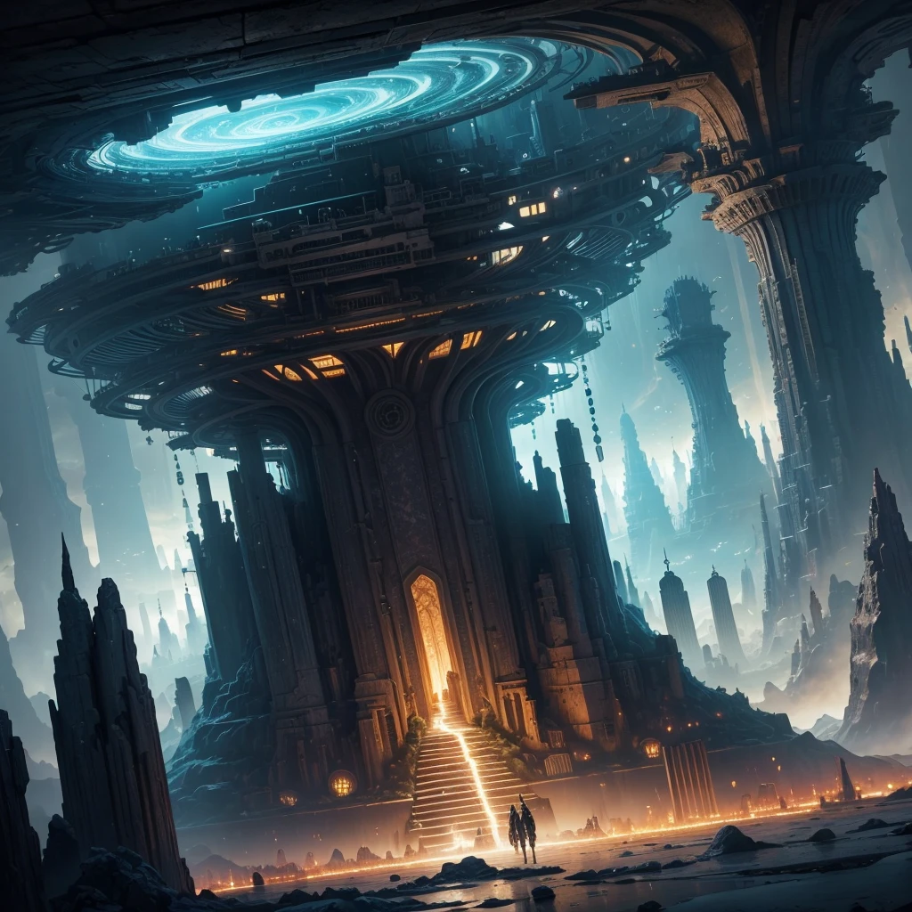 Best Quality,8k,Huge underground city,Underground Labyrinth,mysteriouultidimensional,A world beyond imagination,High Dimension,Fantasy,Different space,Nature,romantic,A world beyond imagination,Dream world,Huge river,masterpiece,最高masterpiece,perfection,