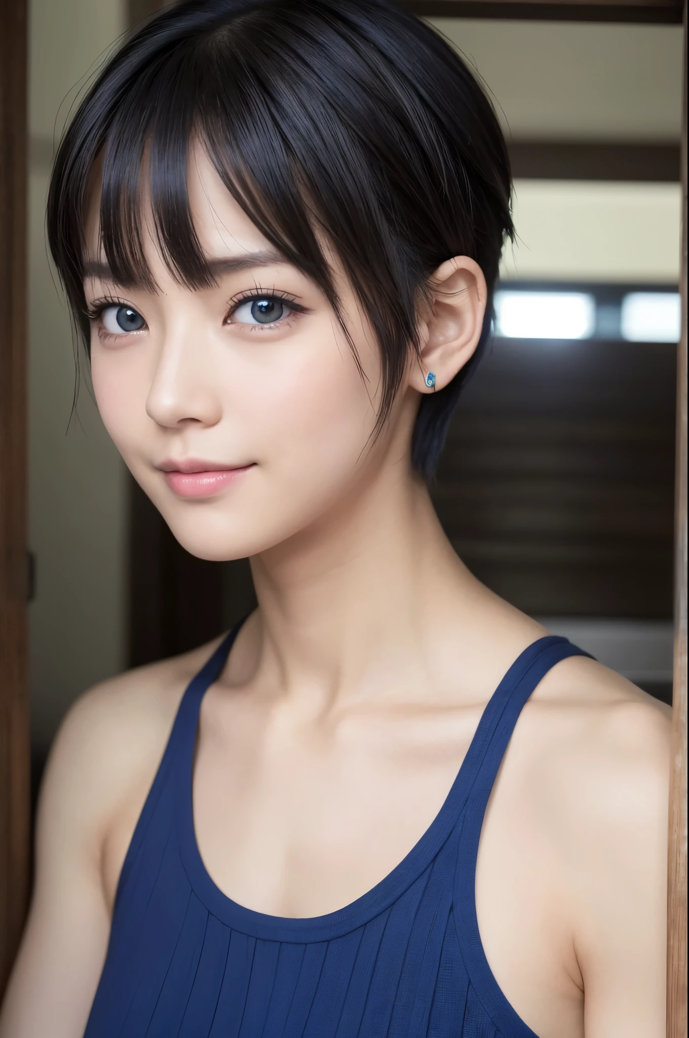 8k,非常に大きな胸と非常に大きな胸を持つアラフィフのwoman, Very detailed, so beautiful(Like the real thing),Shining Eyes,Pale skin(Ultra-Realistic Skin),smile,Muscular and macho、そしてスレンダーボディの悪魔のようなwoman,Short blue mohawk(Blue Shorthair),woman'My abdominal muscles are severely torn,Fan Art Best Art Station, うわー and Types of bacteria, Types of bacteria, 2. 5d cgi anime Fantasy artwork, High quality and detailed art, Up to the model ,Photorealistic RAW photos of the highest quality。so beautiful(Like the real thing顔) Bright colors、完璧なwomanのイメージ,Art Station Trends、masterpiece、Fantasy art、Ultra-high resolution,,Mr..々Pause,charm,sexy,Rich colors, Backlight, Cinema Lighting, Film Grain, to be born, 50mm lens, Nikon D850,compensate,Blue and white Arabian breastplate(Detailed Coat of Arms),In front of the ruins in the forest,View your viewers,Numerous tattoos all over the body(Accurate tattoo details),,Lean and muscular lower body,Blue and white sarouel pants,Big eyes,Muscular Beauty,Bodybuilding,