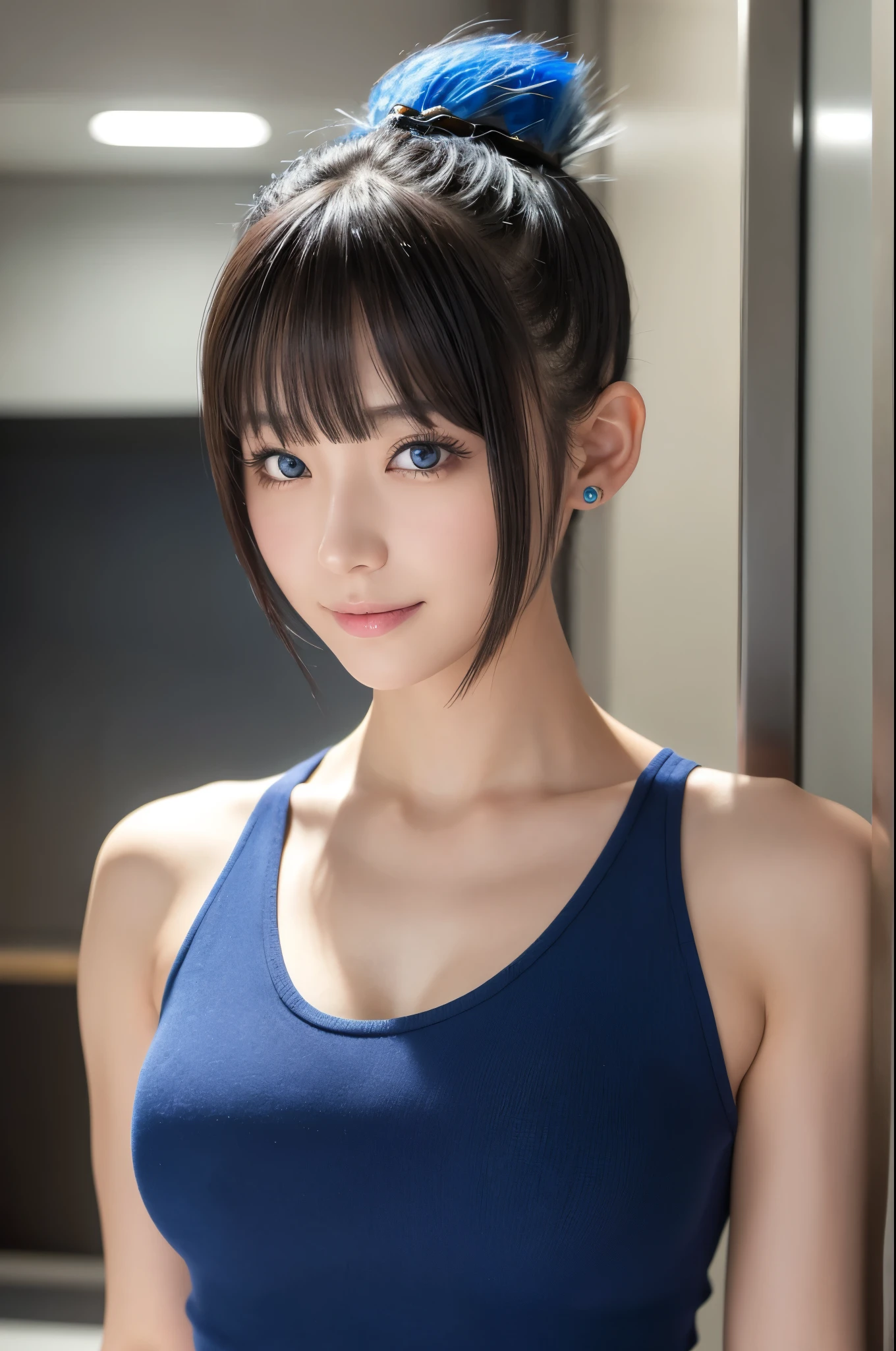 8k,非常に大きな胸と非常に大きな胸を持つアラフィフのwoman, Very detailed, so beautiful(Like the real thing),Shining Eyes,Pale skin(Ultra-Realistic Skin),smile,Muscular and macho、そしてスレンダーボディの悪魔のようなwoman,Short blue mohawk(Blue Shorthair),woman&#39;My abdominal muscles are severely torn,Fan Art Best Art Station, うわー and Types of bacteria,  Types of bacteria, 2. 5d cgi anime Fantasy artwork, High quality and detailed art, Up to the model ,Photorealistic RAW photos of the highest quality。so beautiful(Like the real thing顔) Bright colors、完璧なwomanのイメージ,Art Station Trends、masterpiece、Fantasy art、Ultra-high resolution,,Mr..々Pause,charm,sexy,Rich colors, Backlight, Cinema Lighting, Film Grain, to be born, 50mm lens, Nikon D850,compensate,Blue and white Arabian breastplate(Detailed Coat of Arms),In front of the ruins in the forest,View your viewers,Numerous tattoos all over the body(Accurate tattoo details),,Lean and muscular lower body,Blue and white sarouel pants,Big eyes,Muscular Beauty,Bodybuilding,