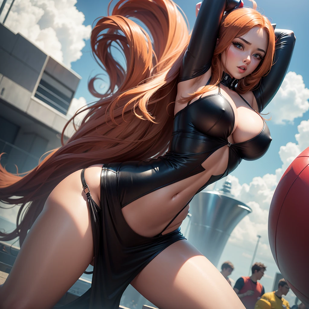 Hot and sexy girlfriend with big bouncy in sexy cosplay