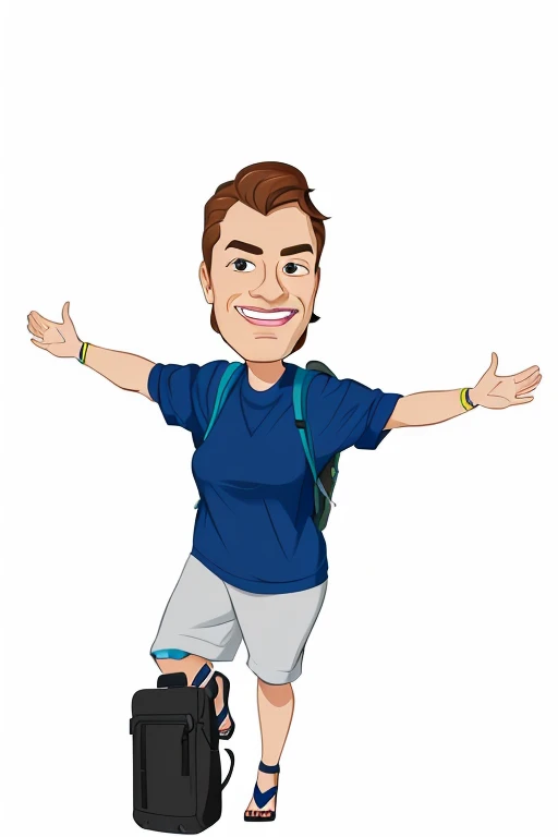 cartoon girl with backpack and backpack standing on one leg, in cartoon style, professional illustration, caricature illustration, high quality portrait, cartoon portrait, full body portrait, caricatural style, color illustration, full body or portrait , full-length portrait of a short!, Harry Volk clipart style, upper body avatar, professional illustration, high-quality illustration, cartoon style illustration, 8k