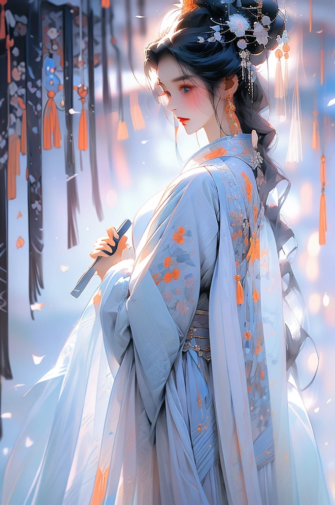 Black Hair, Immortal, Beauty, Royal sister, Stepmother, White Taoist robe, Phoenix Coronet, Hair Bunch