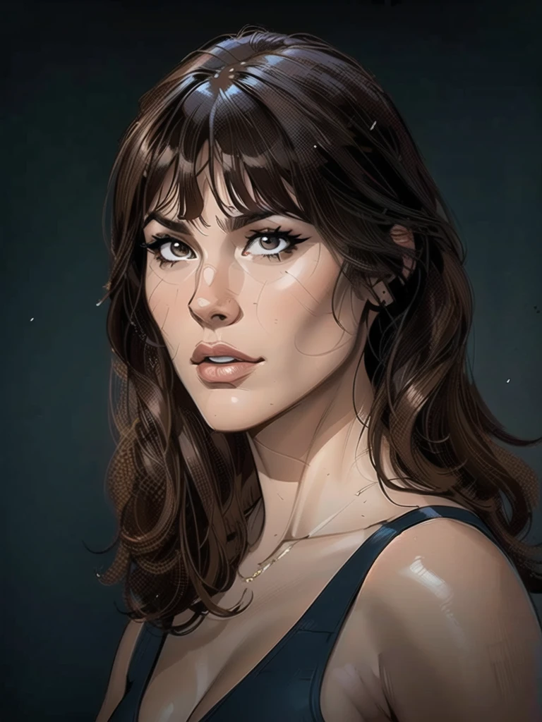 (detailed), comic book style, outline the most defined lines of the face, beautiful woman, (intricate linework:1) outlines, front view, close view at her face, ultra resolution, best quality, high quality, masterpiece, high detailed, 8K, 4K, computer graphics, american comics