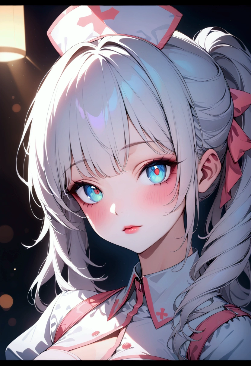 1girl, Nurse, a beautiful nurse, beautiful detailed eyes, beautiful detailed lips, extremely detailed face and portrait, longeyelashes, (4k,8k,highres:1.2), ultra-detailed, HDR, UHD, studio lighting, ultra-fine painting, sharp focus, physically-based rendering, extreme detail description, professional, vivid colors, bokeh, portrait, cinematic lighting, warm color tones, glowing skin, masterpiece, best quality, very aesthetic, absurdres