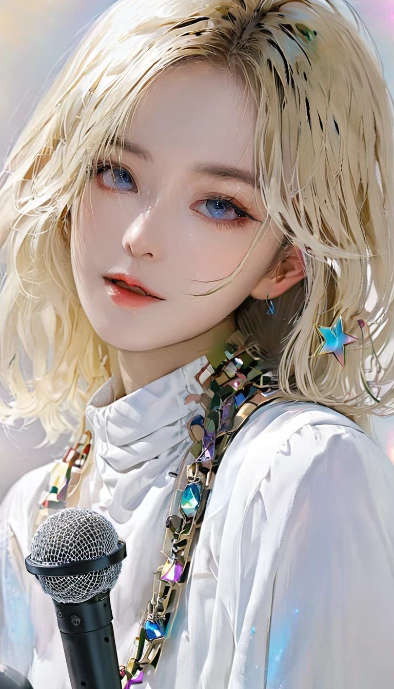 Alice Synthesis Thirty, Star, Sing, Perfect face, Beautiful proportions, Microphone to mouth, one person  