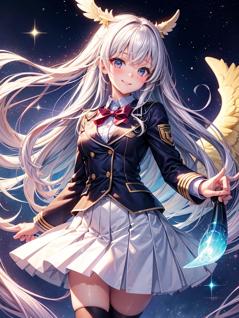 Best Quality,Young Girl, girl,Light novel,Elementary school girl,Beautiful girls,8K,Perfectly portrayed,smile,High quality,New uniform coordination,Absurd,colorful,masterpiece,Long Hair,Sparkling,Horny girl,Naughty Girls,Angel,Perfect Face,strongest,Cute uniform,blazer,mini skirt,tights,stylish,