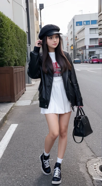1girl in、25-years old、Esbian&#39;s lower body breasts were visible due to big boos、A dark-haired、hotpants、pantiy、Beach、A slight smil、