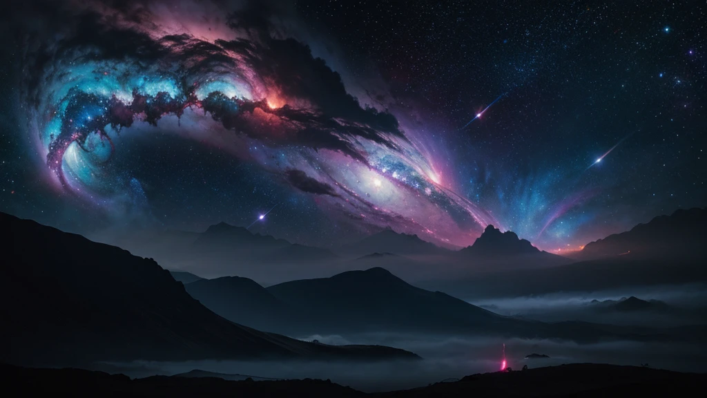a breathtaking galaxy, glowing interstellar clouds, vibrant cosmic dust, shimmering nebulae, swirling stellar nurseries, mesmerizing galactic core, surreal celestial bodies, dynamic cosmic energies, ethereal cosmic phenomenon, highly detailed, cinematic lighting, dramatic chiaroscuro, rich jewel-toned palette, deep space atmosphere, ultra-realistic, 8k, photo-realistic, award-winning sci-fi art